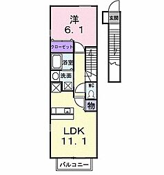 エルバフィオーレ 1LDKの間取図画像