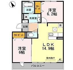 ステラコート3 2LDKの間取図画像