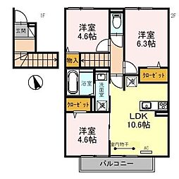 アルコバレーノ8 3LDKの間取図画像