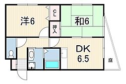 ハイツイベール 2DKの間取図画像