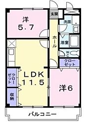 ベイビレッジイノウエ 2LDKの間取図画像
