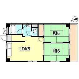 ハイツOGI 2LDKの間取図画像