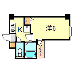 ミルキィウェイ 1Kの間取図画像