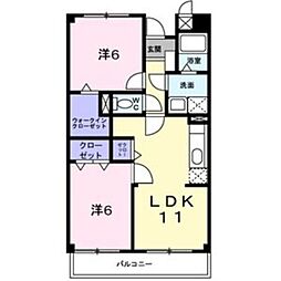 ビサイド大蔵谷 2LDKの間取図画像