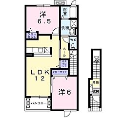 メゾンH・K3 1LDKの間取図画像