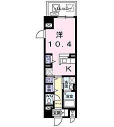 アヴリル ワンルームの間取図画像
