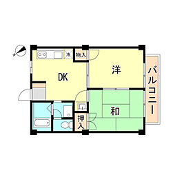ハイツサンフラワー 2DKの間取図画像