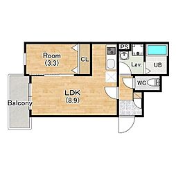 (仮称)ジーメゾン明石魚住フェリシア 1LDKの間取図画像