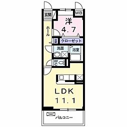 チェリー・ブロッサム 1LDKの間取図画像