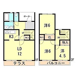 タウンハウス久兼 3LDKの間取図画像