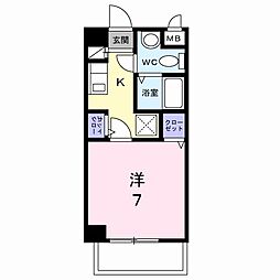 フローレンス西 1Kの間取図画像