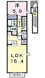 マロングレイス 1LDKの間取図画像
