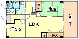 ハイムアゼーリア 2LDKの間取図画像