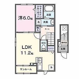 シェルエトワール 1LDKの間取図画像