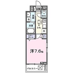 明石市大蔵八幡町アパート 1Kの間取図画像