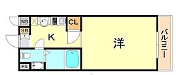カーサ王塚台 ワンルームの間取図画像
