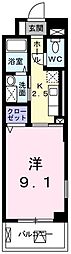 グランブル 1Kの間取図画像