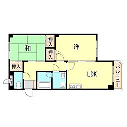 ポコアポコ住吉メゾン 2LDKの間取図画像