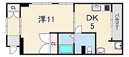 コーポ寿 1DKの間取図画像