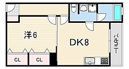 コーポ寿 1DKの間取図画像