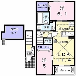 モンレーヴ2 2LDKの間取図画像