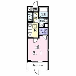 カネコハイツ 1Kの間取図画像