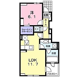 テールリュミエール2 1LDKの間取図画像