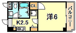 リバーサイド樫の木 1Kの間取図画像