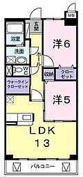 グランド・サン・フローラM 2LDKの間取図画像