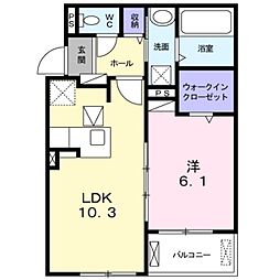 グラン・メリー1 1LDKの間取図画像