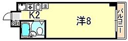 セ・メルヴェイユ伊川谷 ワンルームの間取図画像