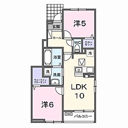 エクセルハイツC 2LDKの間取図画像