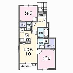 エクセルハイツC 2LDKの間取図画像