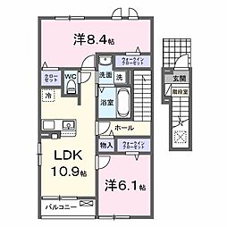 エクセルハイツC 2LDKの間取図画像