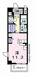 グランブル3 ワンルームの間取図画像