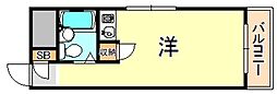 モナーク ワンルームの間取図画像