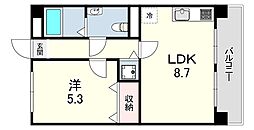 ソフィア朝霧 1LDKの間取図画像