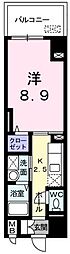 アヴリル 1Kの間取図画像