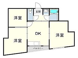 芦田マンション 3DKの間取図画像