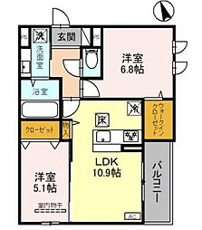 プランドール・セナ 2LDKの間取図画像