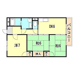 ハイツ入江 3DKの間取図画像