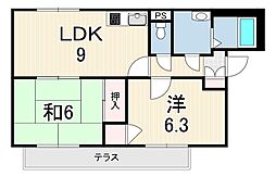 ルミエール 2LDKの間取図画像