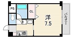 アンペリエ 1Kの間取図画像