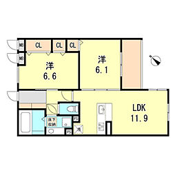 間取図画像 2LDK