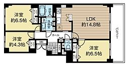 山鼻サンタウン3号館 3LDKの間取図画像