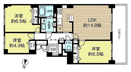 2LDKならではの使いやすい間取り。ライフスタイルに合わせて寝室や書斎など自由に活用できます。