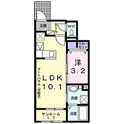 Jセカンド 1LDKの間取図画像