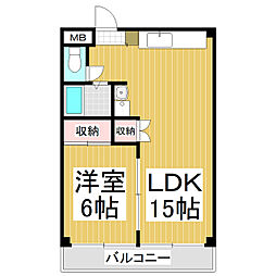 HOLLY-TWO 1LDKの間取図画像