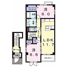 ラ・プロヴァンス 2LDKの間取図画像
