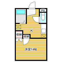 コーポアピア 1Kの間取図画像
